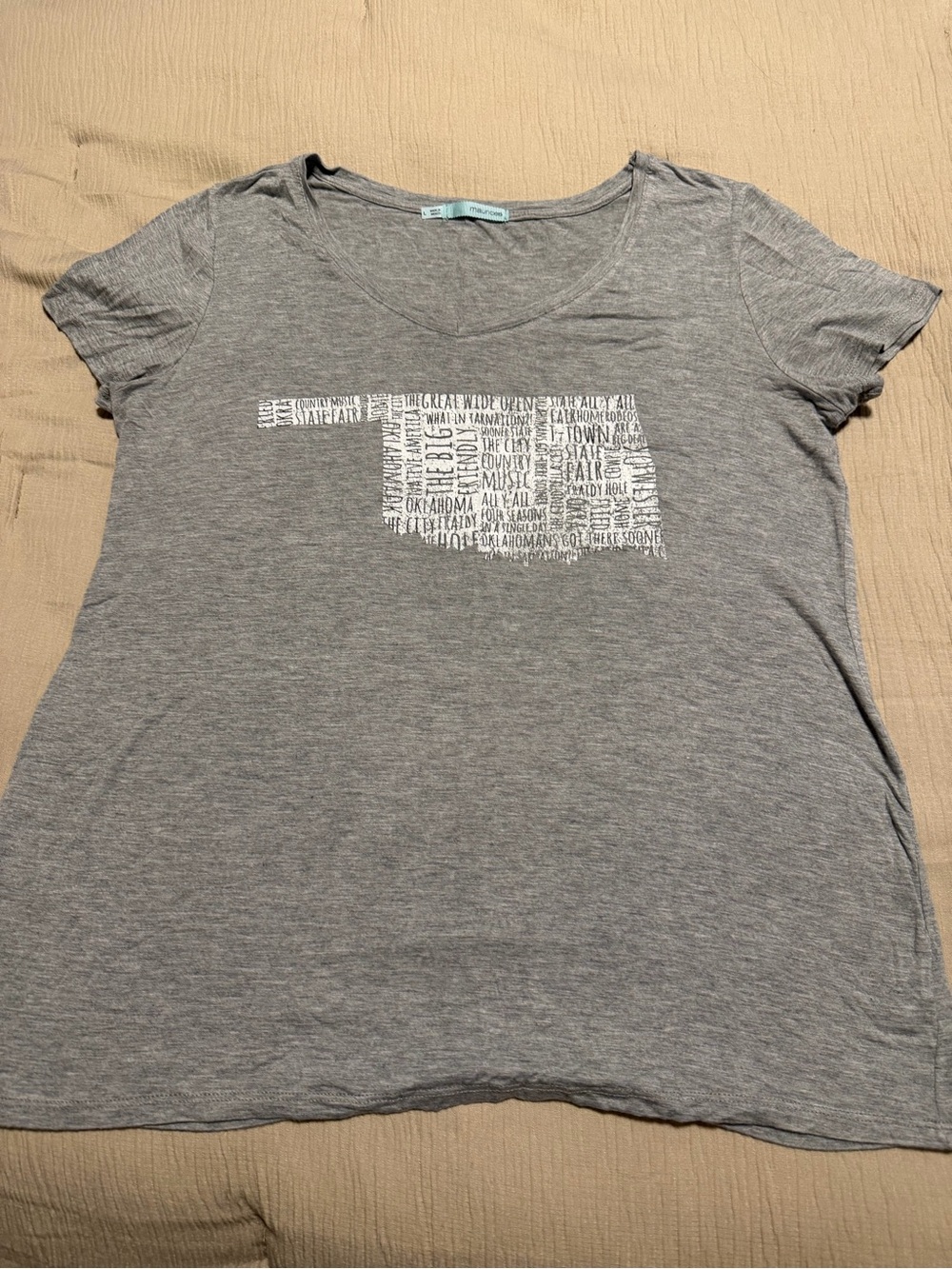 Maurices Gray Scoop Neck Oklahoma Graphic Tee